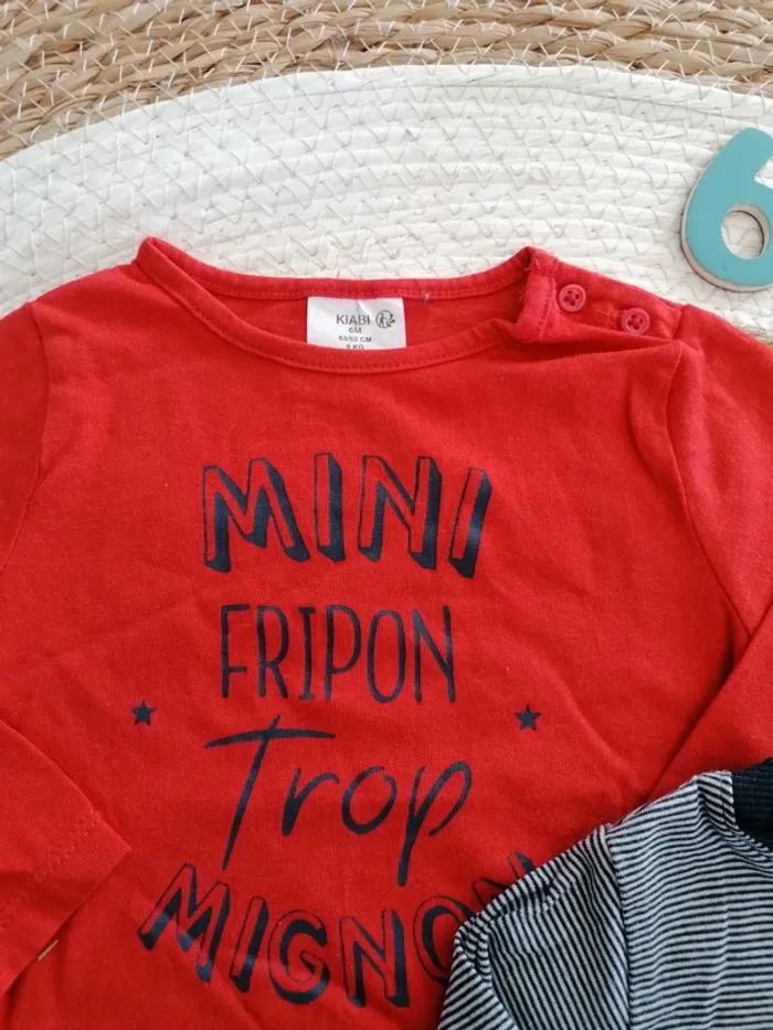 Lot de trois tee-shirt manches courtes - 6 mois - photo numéro 4