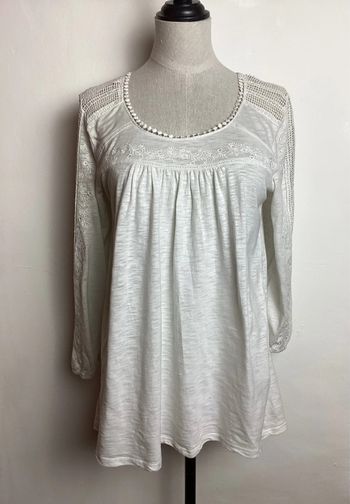 Blouse blanche avec broderies Kiabi 38/40