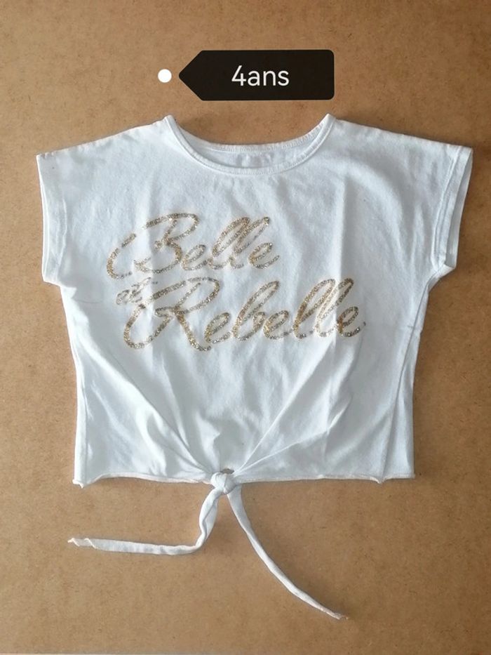 Tee-shirt 4ans belle et rebelle