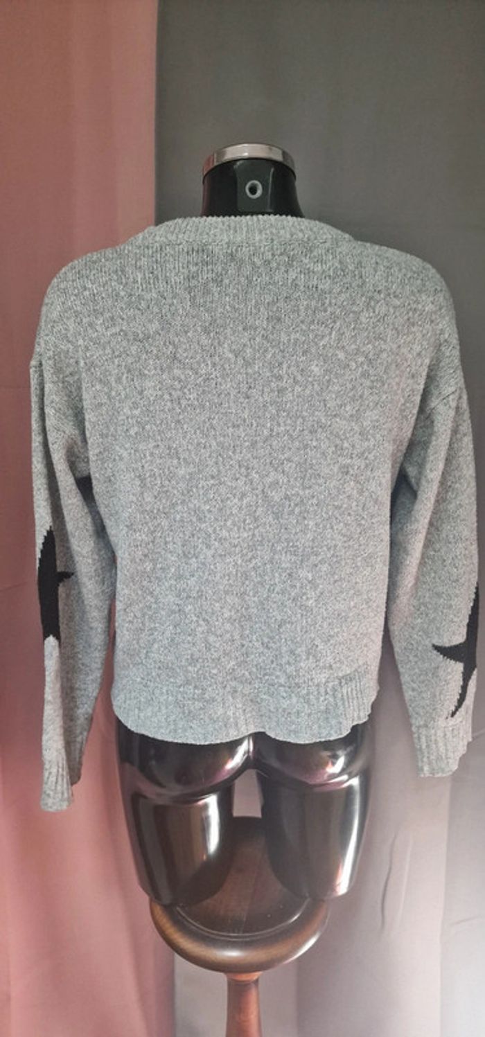 Pull gris motif étoiles - photo numéro 2