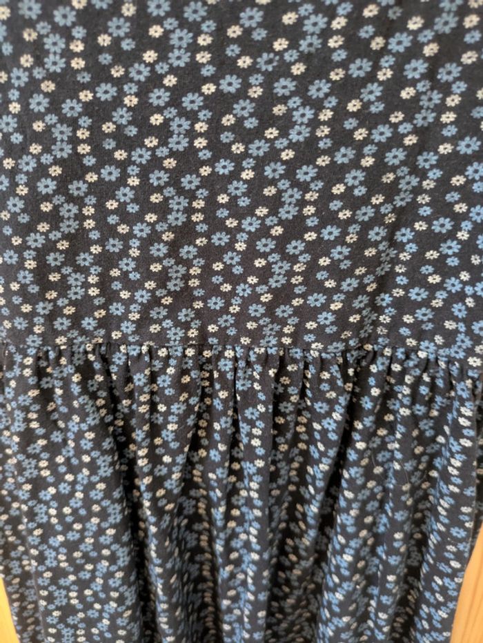 Robe bleue à fleurs fille - photo numéro 3