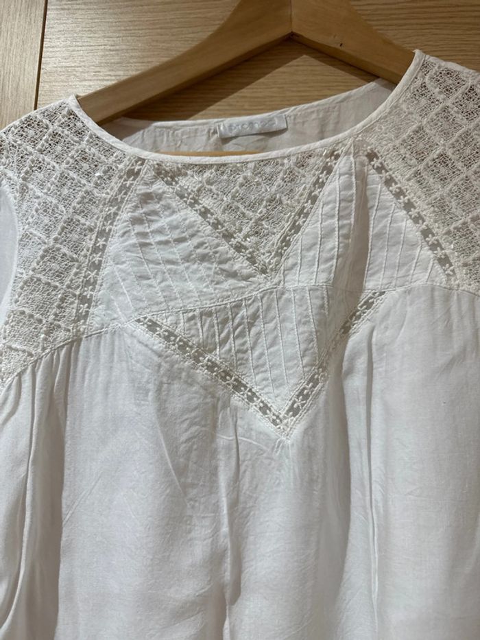 Blouse promod voile de coton brodée M - photo numéro 2