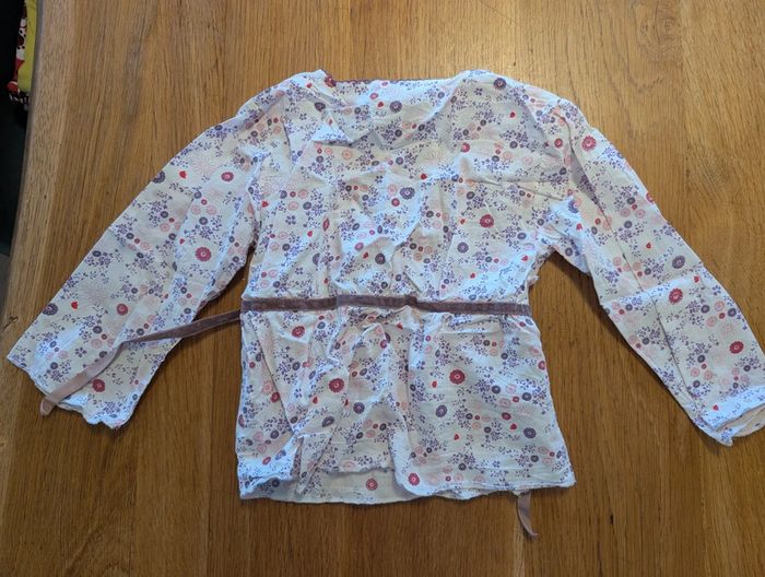 Chemise cache-coeur blanc, violet, rose 3 ans - photo numéro 5