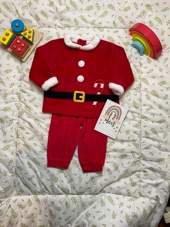 pyjama 2 pièces en velours 12 mois tex rouge