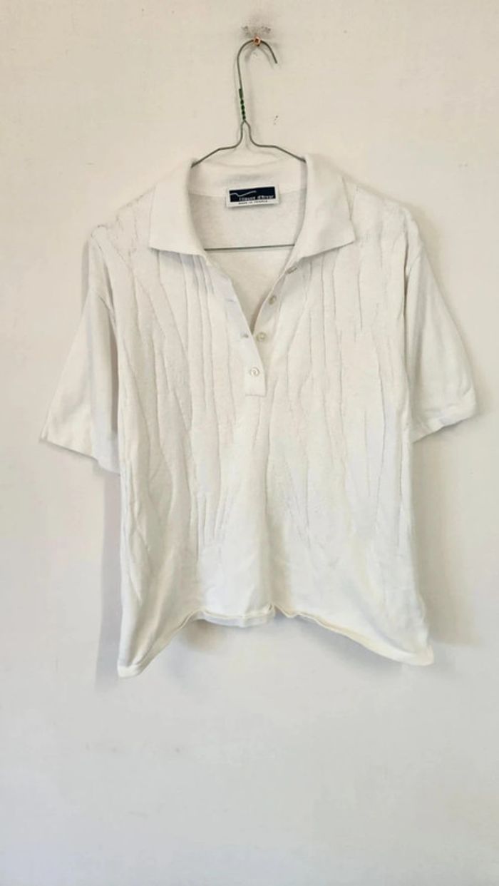 Joli petit tee shirt coloré polo en maille coton made in France - photo numéro 6