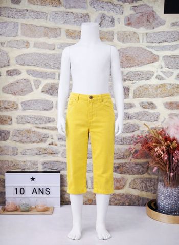 Pantacourt jaune Fille taille 10 ans marque Vertbaudet 🦜