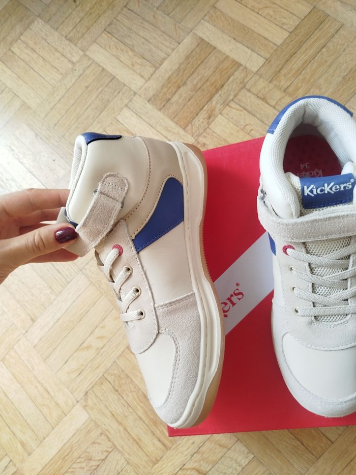 Chaussures sneakers baskets kickalien garçon beige 34 kickers neuf - photo numéro 5
