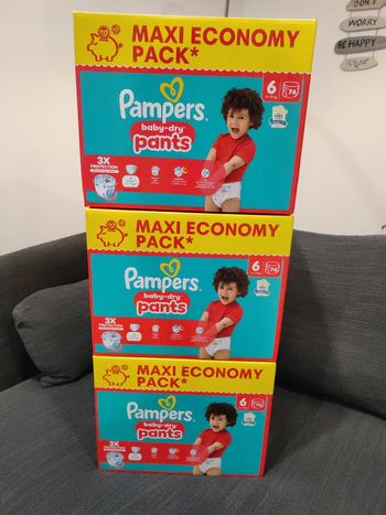Lot 3 pack maxi Pampers taille 6