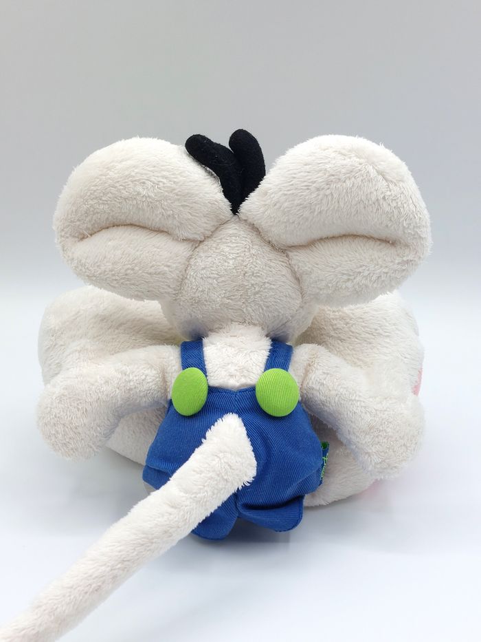 Peluche ancien doudou souris DIDDL DEPESCHE salopette bleu vert Super soft 25 cm - photo numéro 3