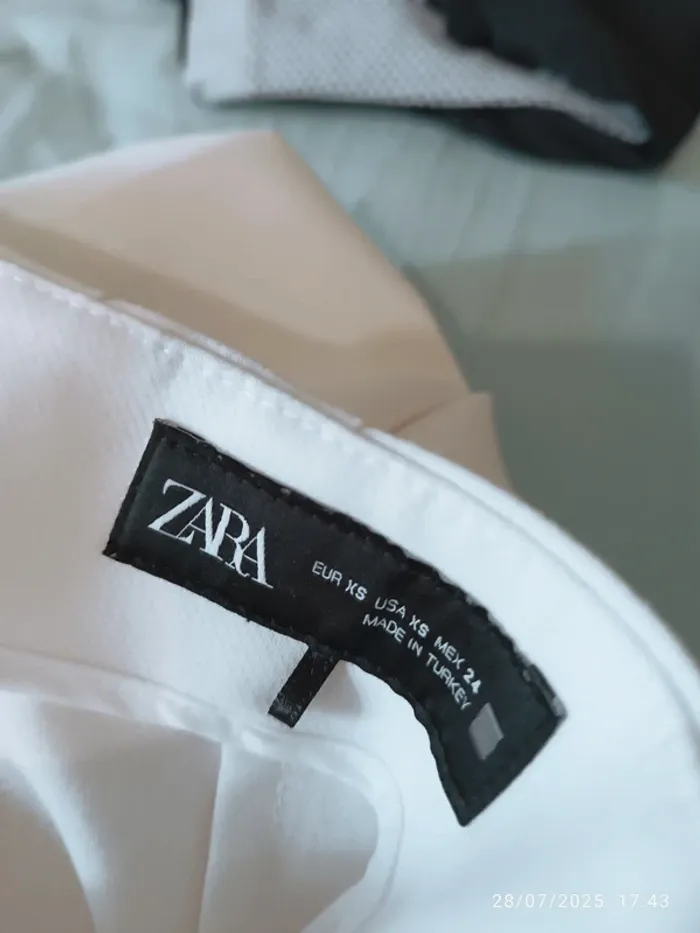 Pantalon iconique taille haute Zara blanc - photo numéro 6