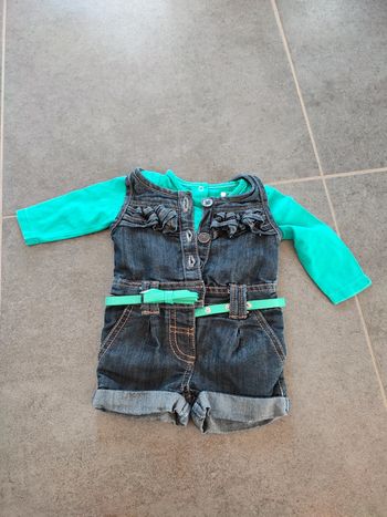 Ensemble salopette short 3 mois