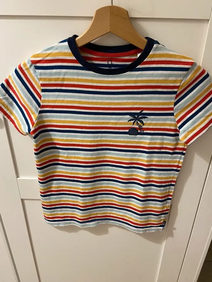 T-shirt rayé neuf Okaïdi 10 ans