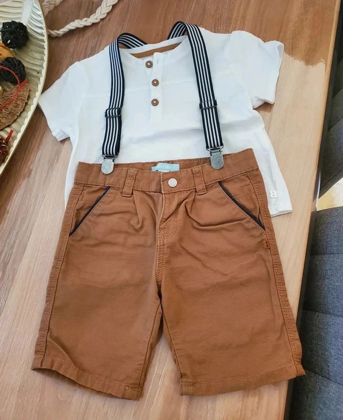 Ensemble bermuda et polo 12 mois okaidi - photo numéro 3