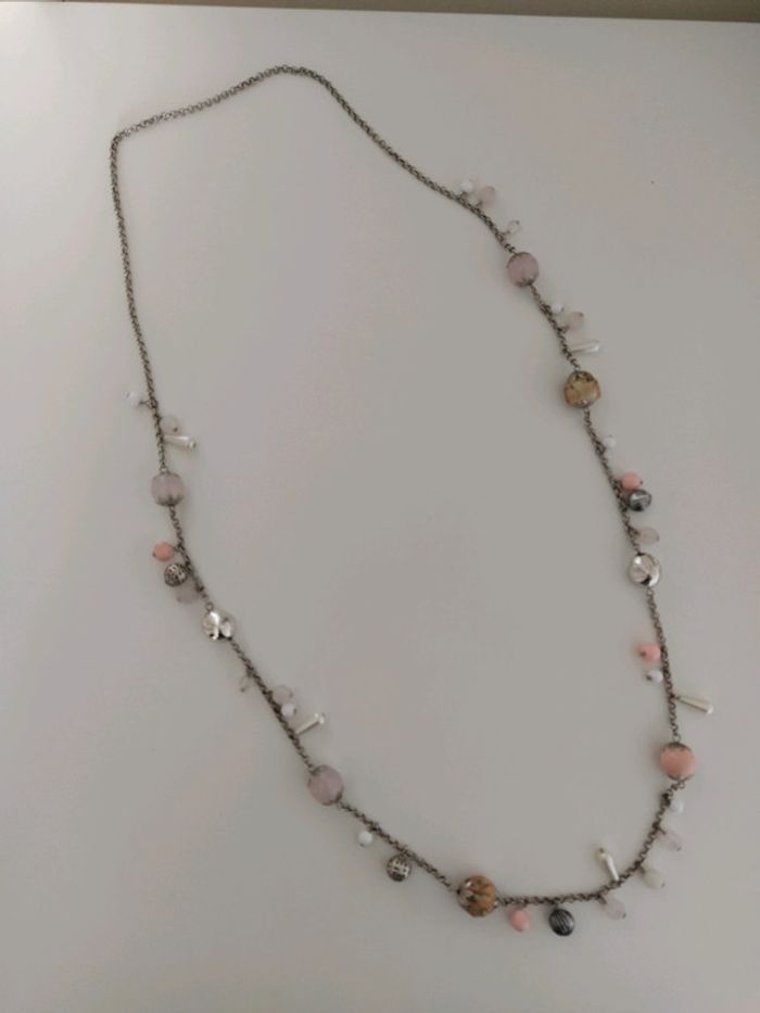 Sautoir rose poudré
