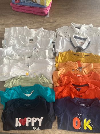 Lot 15 tee shirt manches courtes 9 mois