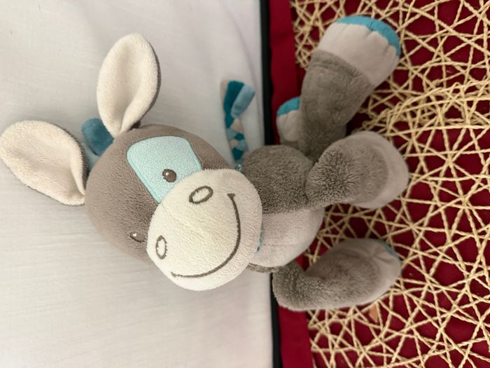 Nattou Gaston & Cyril peluche doudou cheval bleu gris