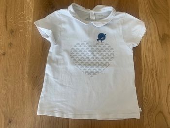 Tee shirt fille à col