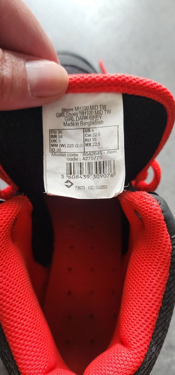 Paire de chaussures de randonnée MH100 MID TW quechua taille 36 - photo numéro 10