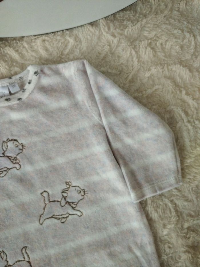 Pyjama grenouillère velours Fille 3 mois Marie Aristochats Disney Baby - photo numéro 4