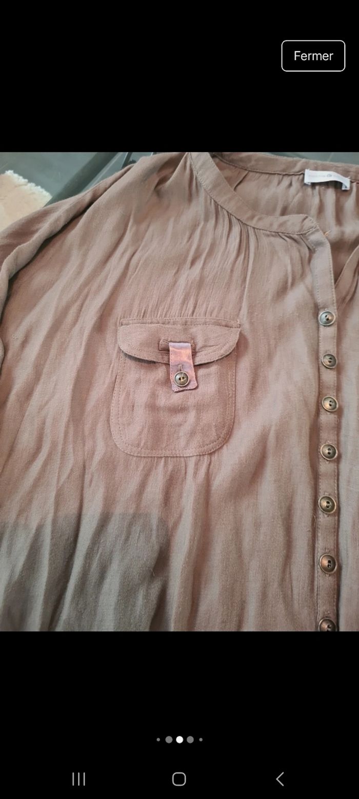 Jolie blouse manche longue on peu les retrousser de chez cache cache - photo numéro 5