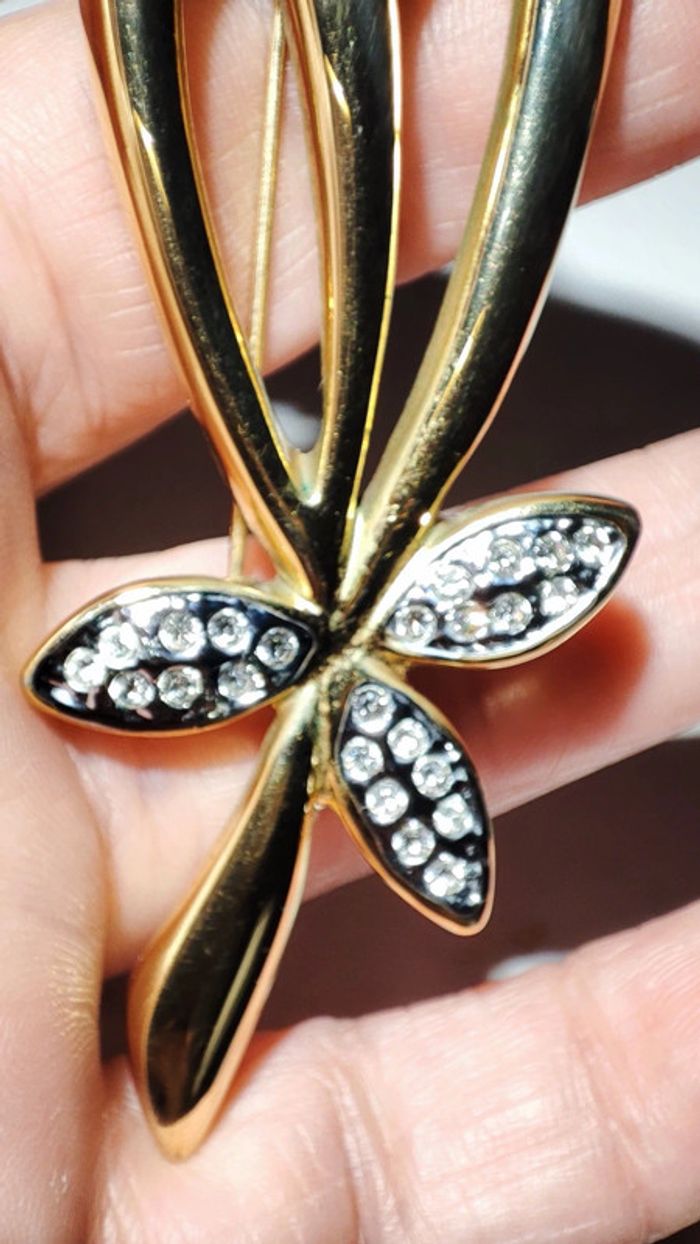 Superbe broche strass et dorée - photo numéro 5