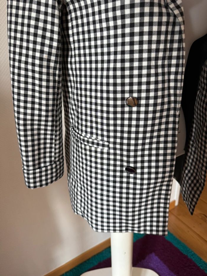 Blazer Vichy noir et blanc en très bon état taille XS new yorker - photo numéro 2