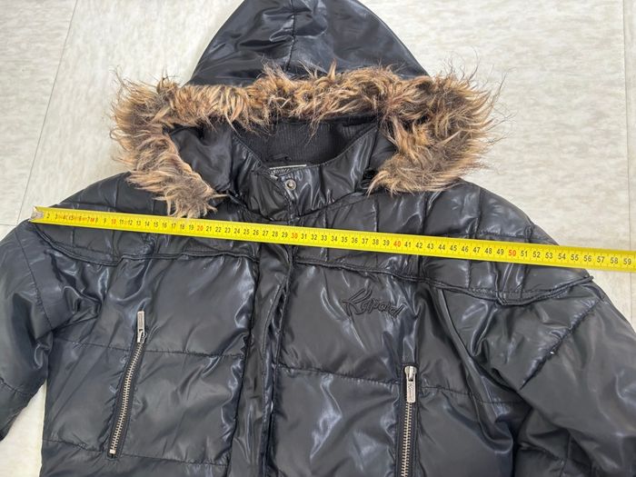 Doudoune Kaporal  noire slim longue à capuche avec fausse fourrure - L - photo numéro 4