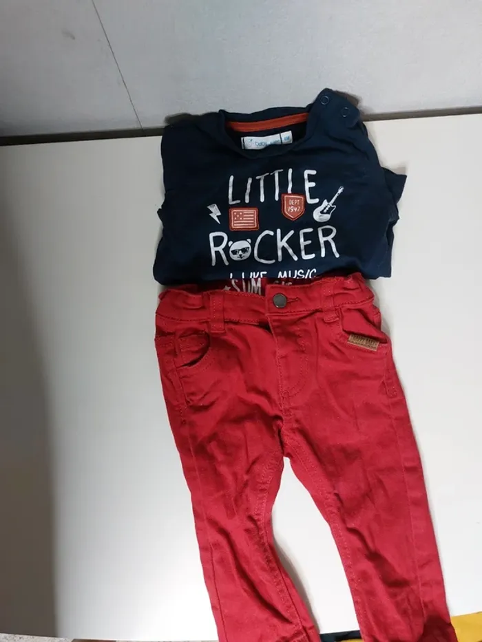 Ensemble pantalon et tee short manches longues baby imprimé" Gémo" - photo numéro 3