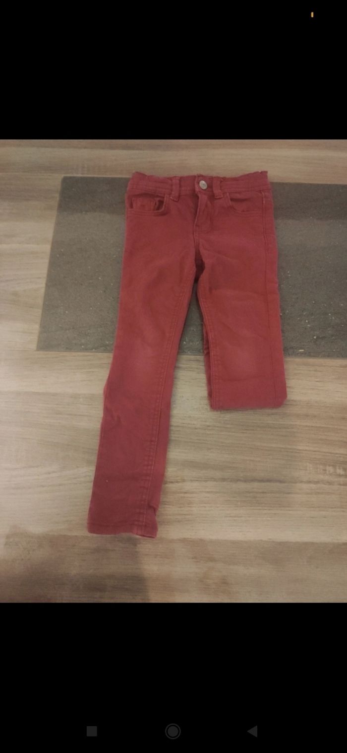 Jeans Skinny bordeaux 4 ans - photo numéro 2