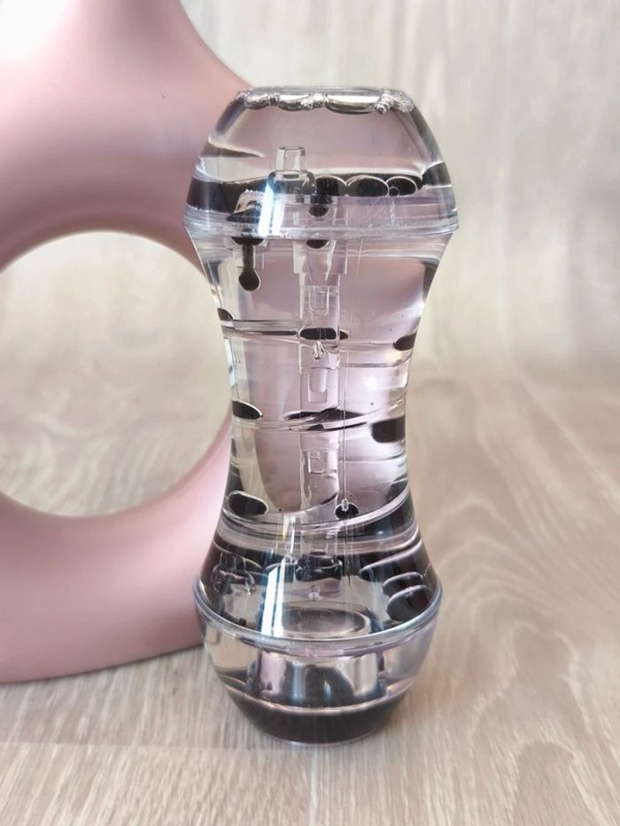 Sablier à huile en spirale apaisant noir et transparent - photo numéro 2