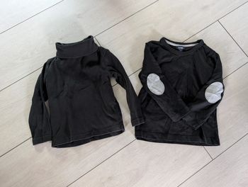 Lot 2 tee shirt manches longues noirs 3 ans