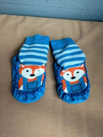 Chaussette - chausson bleu renard taille 20