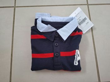 Polo manche longue rayé 3 ans