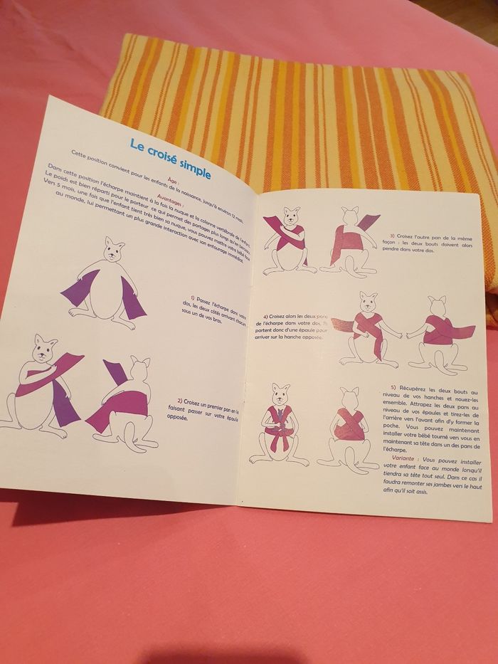 Écharpe de portage - la poche à kangourou 4,70m - porte bébé - photo numéro 6