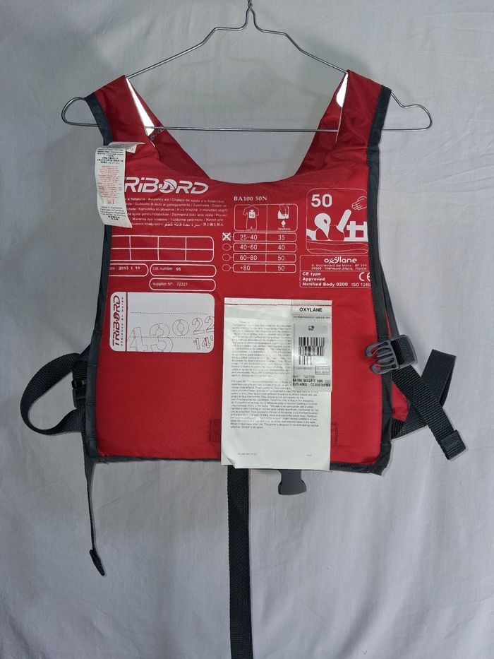 Gilet tribord sauvetage / flottaison rouge complet de 25 à 40kg - photo numéro 3