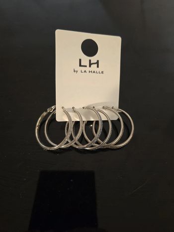 Lot de 3 paires de boucles d'oreilles argentées La Halle