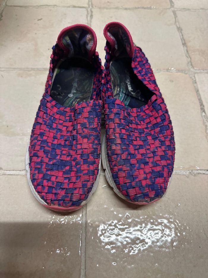 Baskets en toile élastiques violet desigual 33