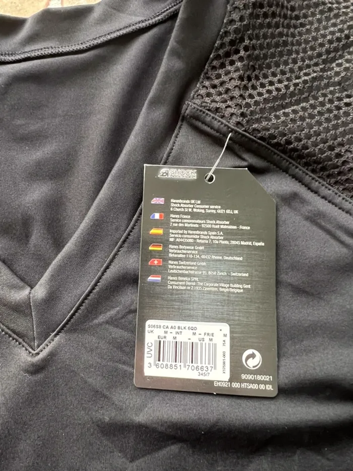Taille M / 38 teeshirt manches longues de sport neuf Shock Absorber noir 🔋 - photo numéro 4