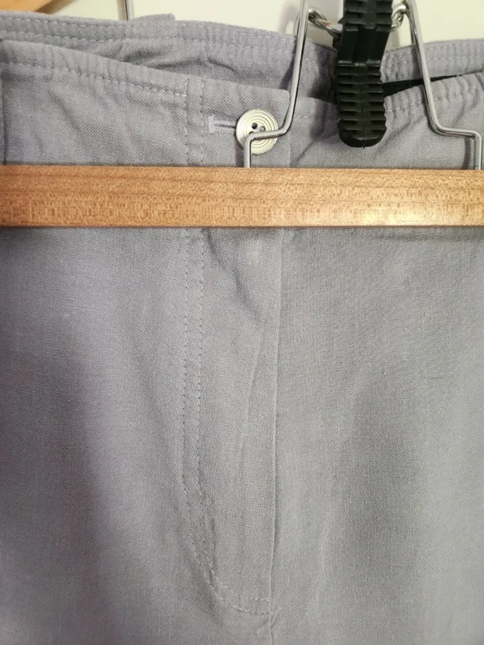 Magnifique pantalon été lin couleur parme taille 40 un jour ailleurs - photo numéro 3