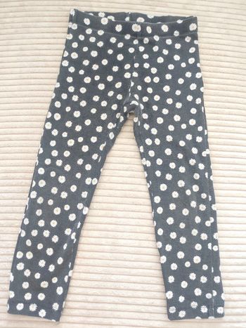 Legging gris fleur blanc jaune / Kiabi - 4ans / 98 - 107cm