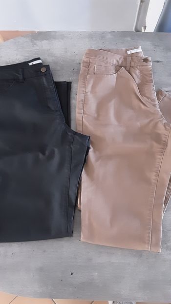 Lot 2 pantalons coton enduit