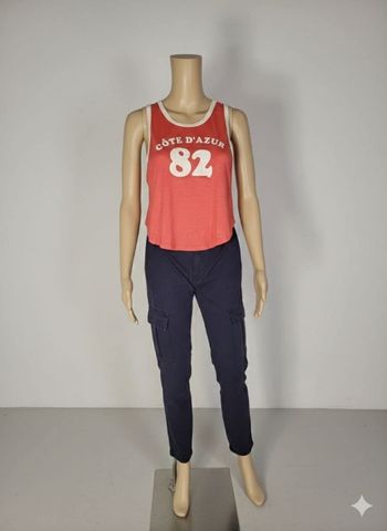 Débardeur Sport Chic Ardene "Côte d'Azur 82" - Corail/Orange - Neuf avec étiquette - Taille S