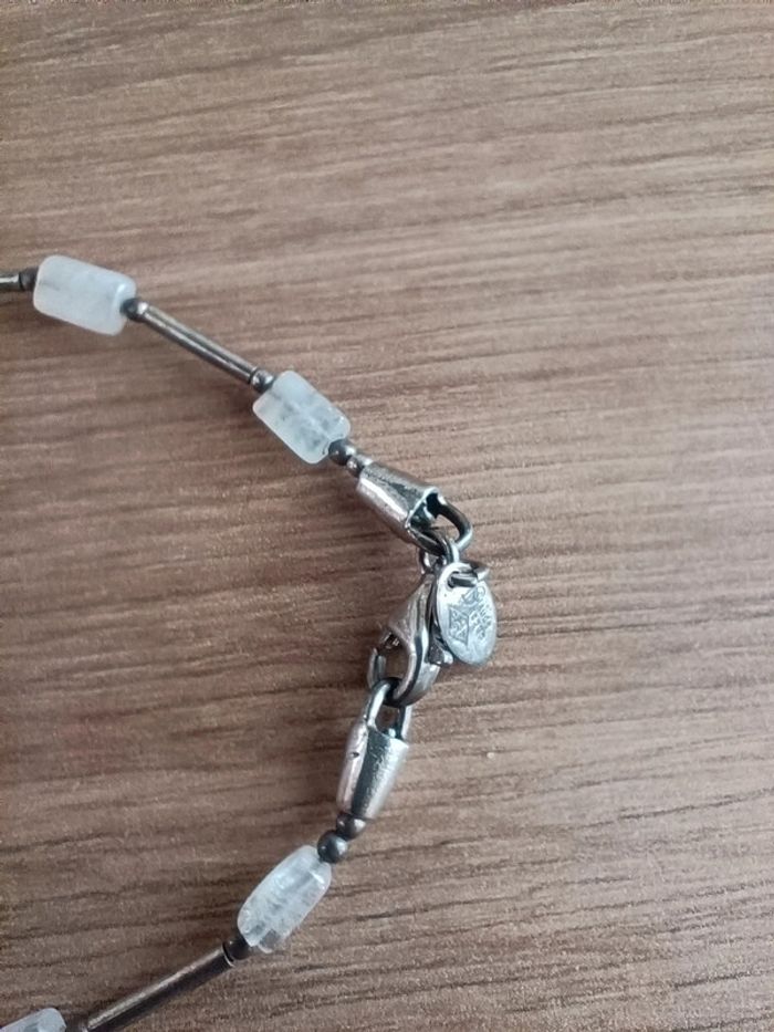 Bracelet argenté et pierre de lune - photo numéro 5