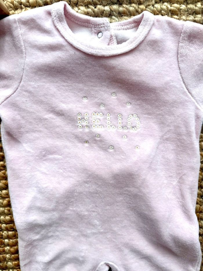 Pyjama velours Vertbaudet 3mois / 60cm - photo numéro 2