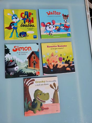 5 livres Mes P'tits Albums : Walter, Capt'ain doudou, Rosetta Banana, Simon et Crocky 🐊