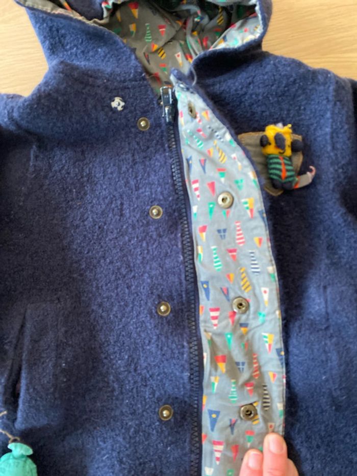 Manteau en laine DPAM 18 mois doublé - photo numéro 2