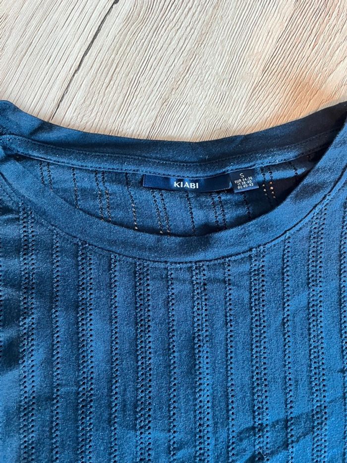 Teeshirt bleu marine manche bouffante taille S - photo numéro 2