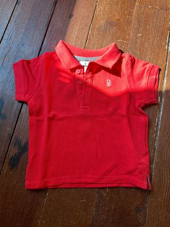 Polo rouge manches courtes Obaïbi 6 mois