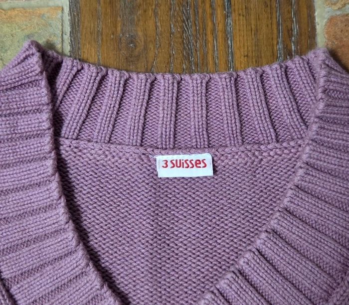 Pull col V Lilas - photo numéro 2