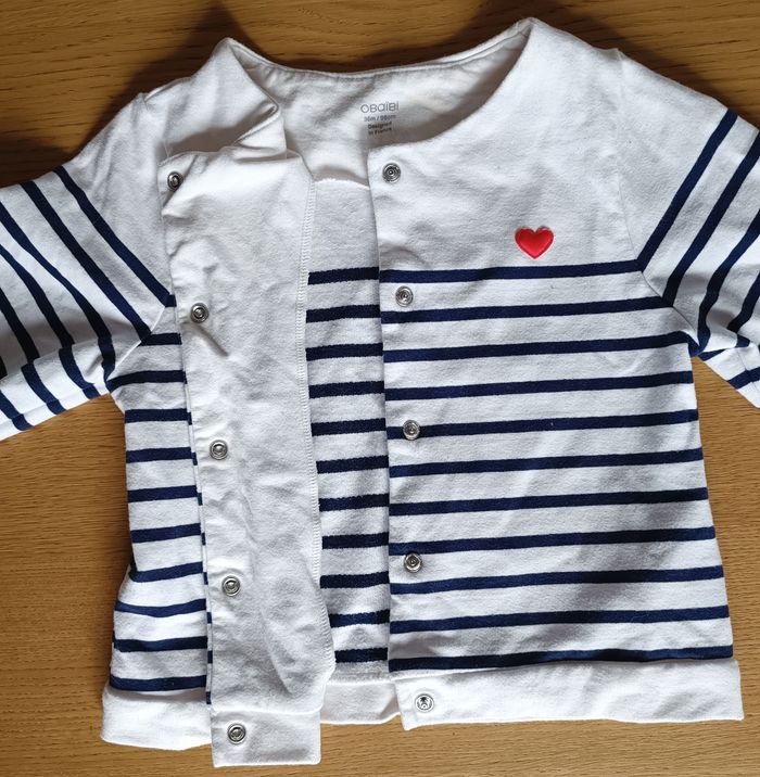 Gilet coton Obaibi marinière 36 mois 3 ans 98 cm fille - photo numéro 5